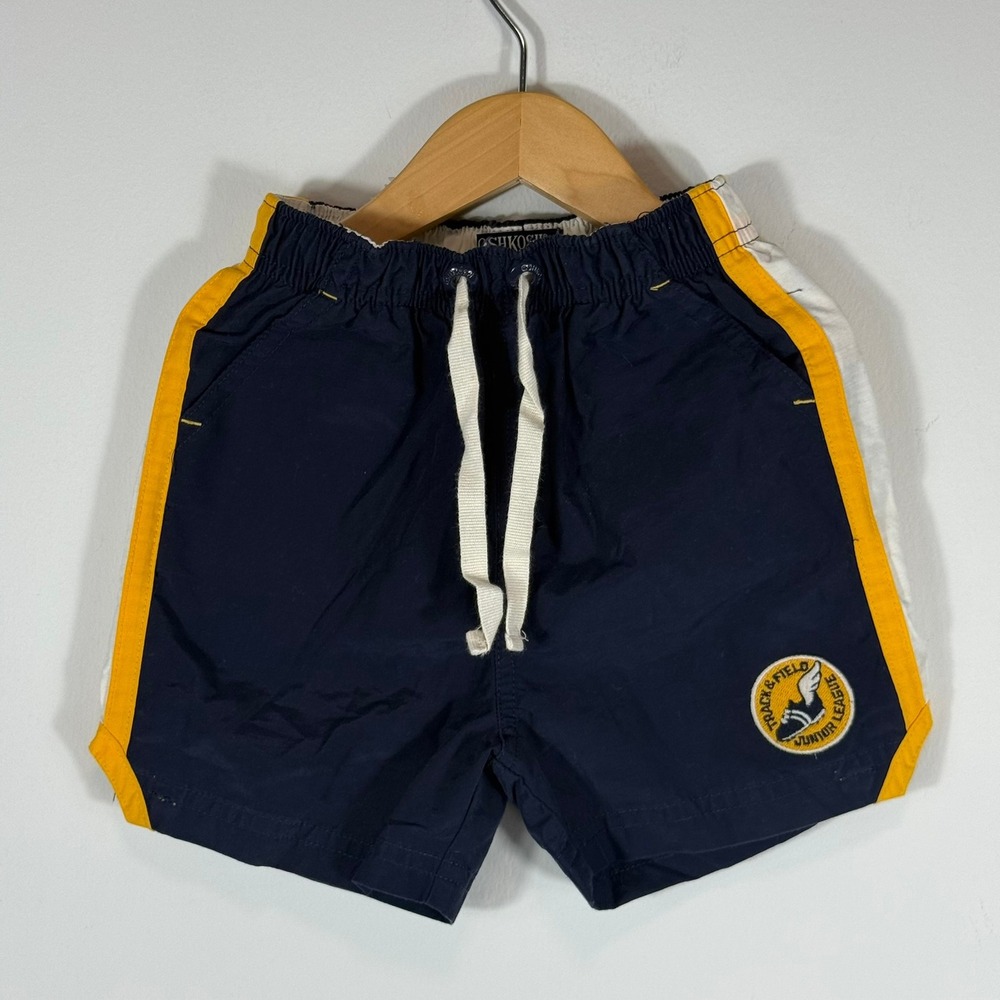 Vintage OshKosh Bgosh Toddler Navy Blue Track Field Junior League Shorts 18M